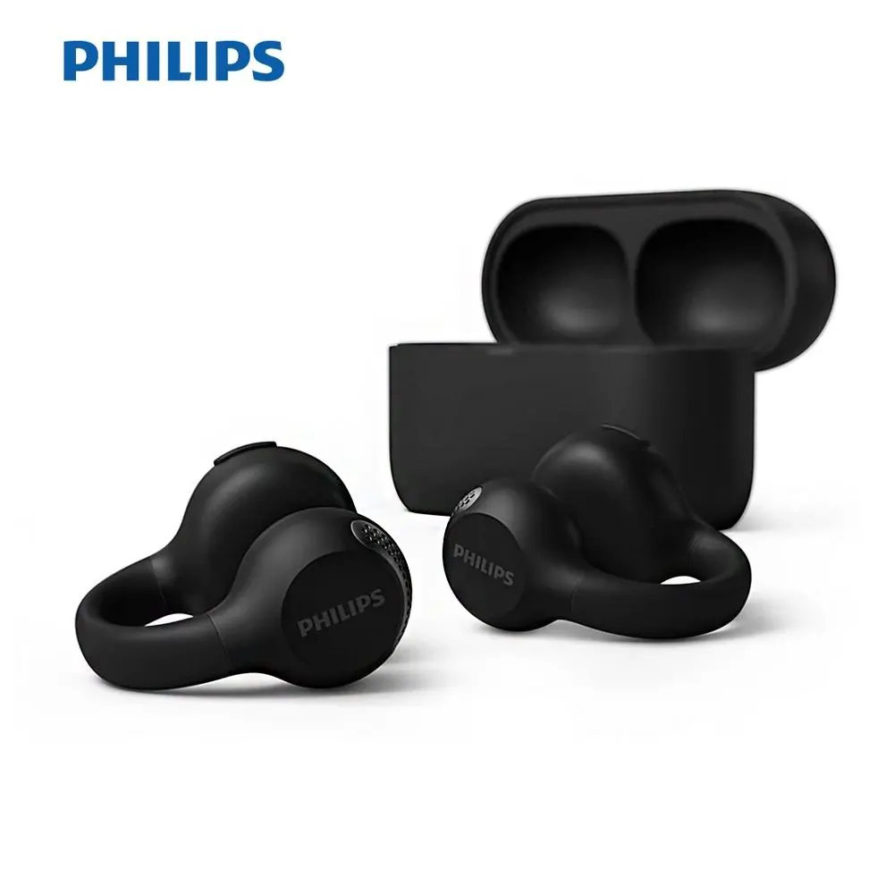【PHILIPS 飛利浦】TAQ2000 耳夾式開放式真無線藍牙耳機#黑色-黑色