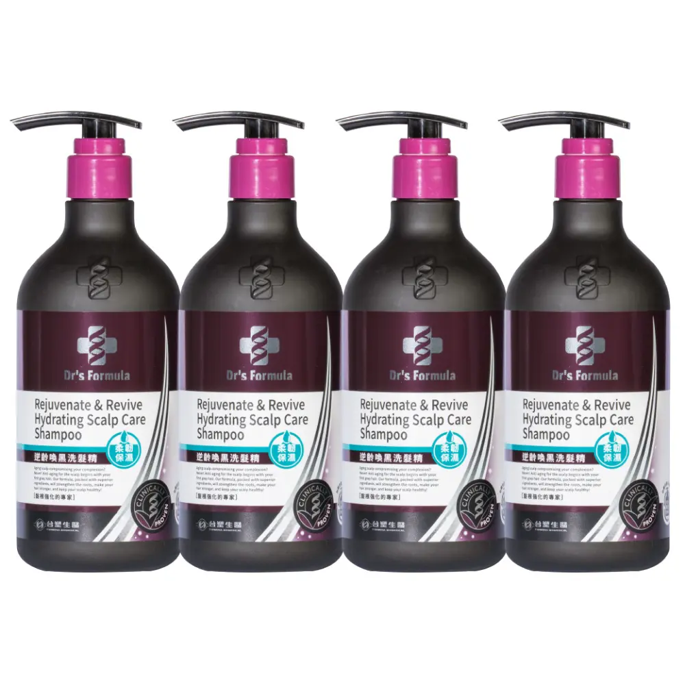 《台塑生醫》Dr’s Formula逆齡喚黑洗髮精(柔韌保濕/強韌豐盈)580g(2入/3入/4入/6入/12入)#柔韌保濕 4入-柔韌保濕,4入