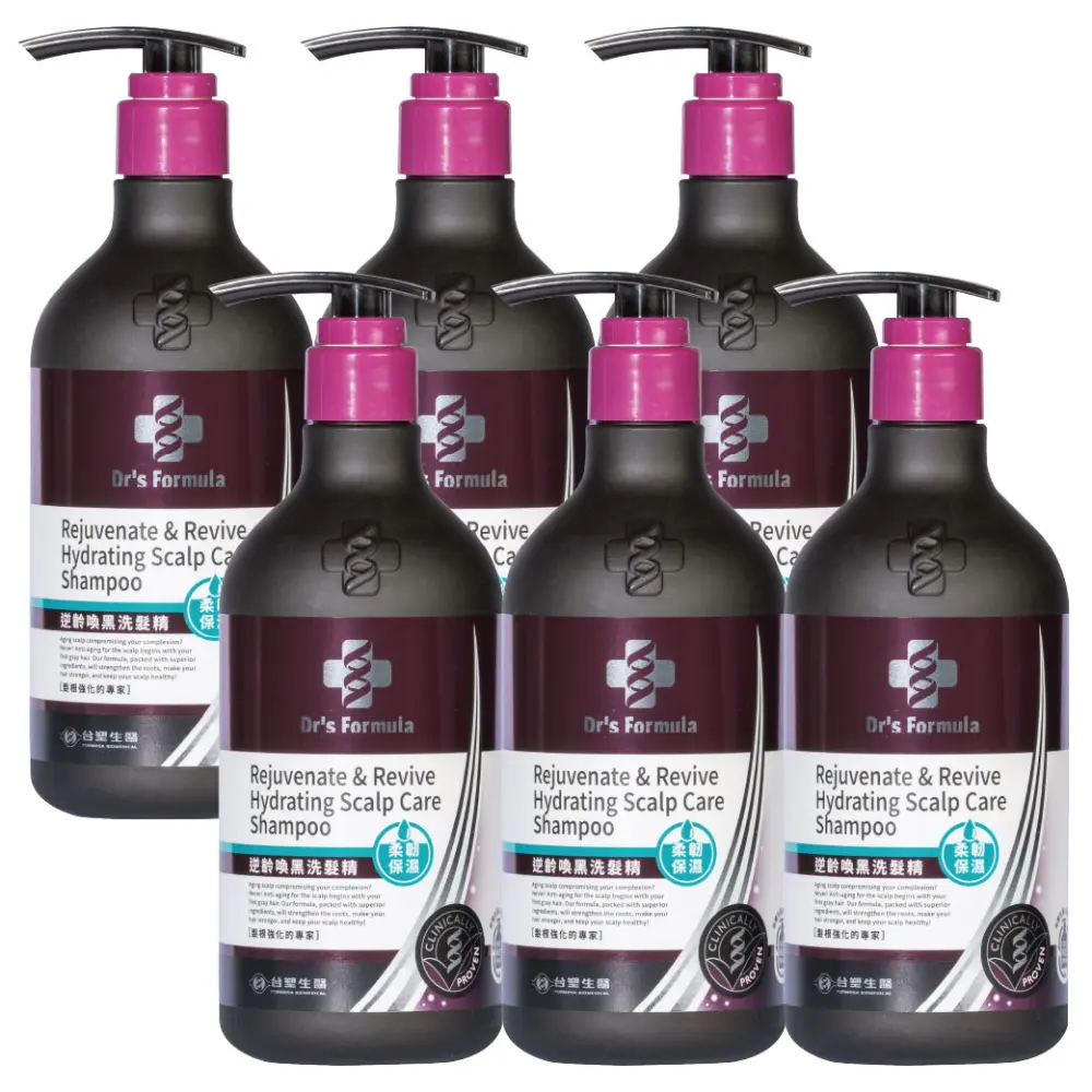 《台塑生醫》Dr’s Formula逆齡喚黑洗髮精(柔韌保濕/強韌豐盈)580g(2入/3入/4入/6入/12入)#柔韌保濕 6入-柔韌保濕,6入