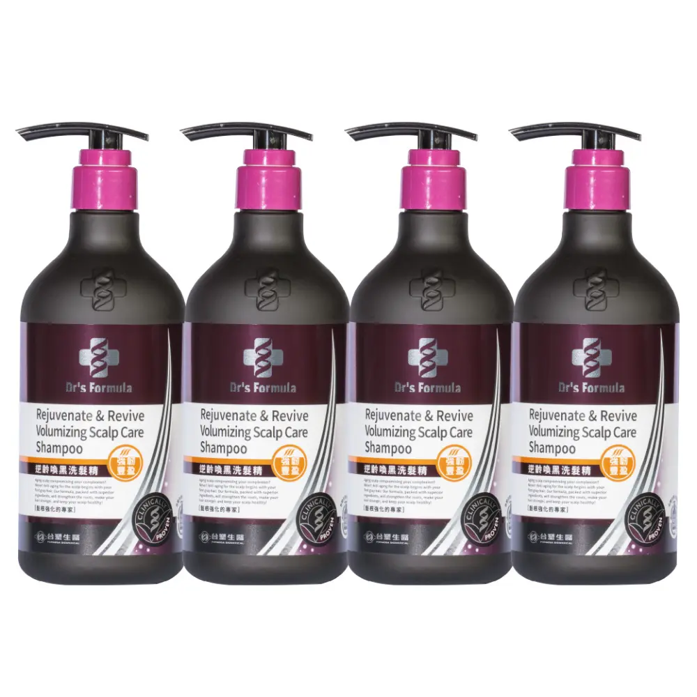 《台塑生醫》Dr’s Formula逆齡喚黑洗髮精(柔韌保濕/強韌豐盈)580g(2入/3入/4入/6入/12入)#強韌豐盈 4入-強韌豐盈,4入