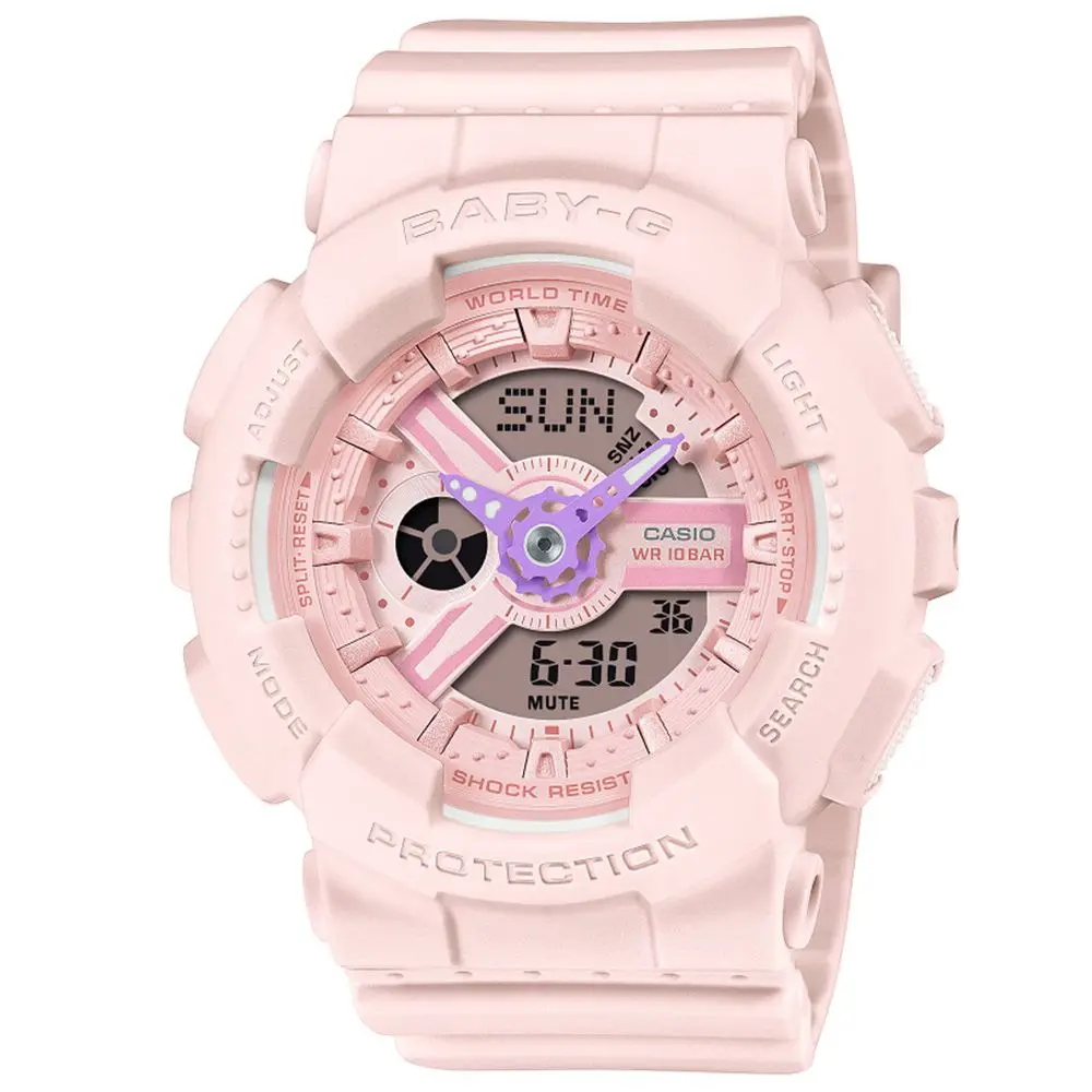 【CASIO 卡西歐】BABY-G 柔和色彩 雙顯腕錶 推薦 BA-110AH-4A