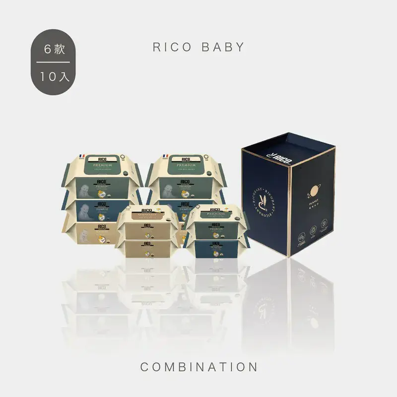 RICO baby｜金盞花濕巾禮盒組(70抽*4包+80抽*2包+20抽*4包)