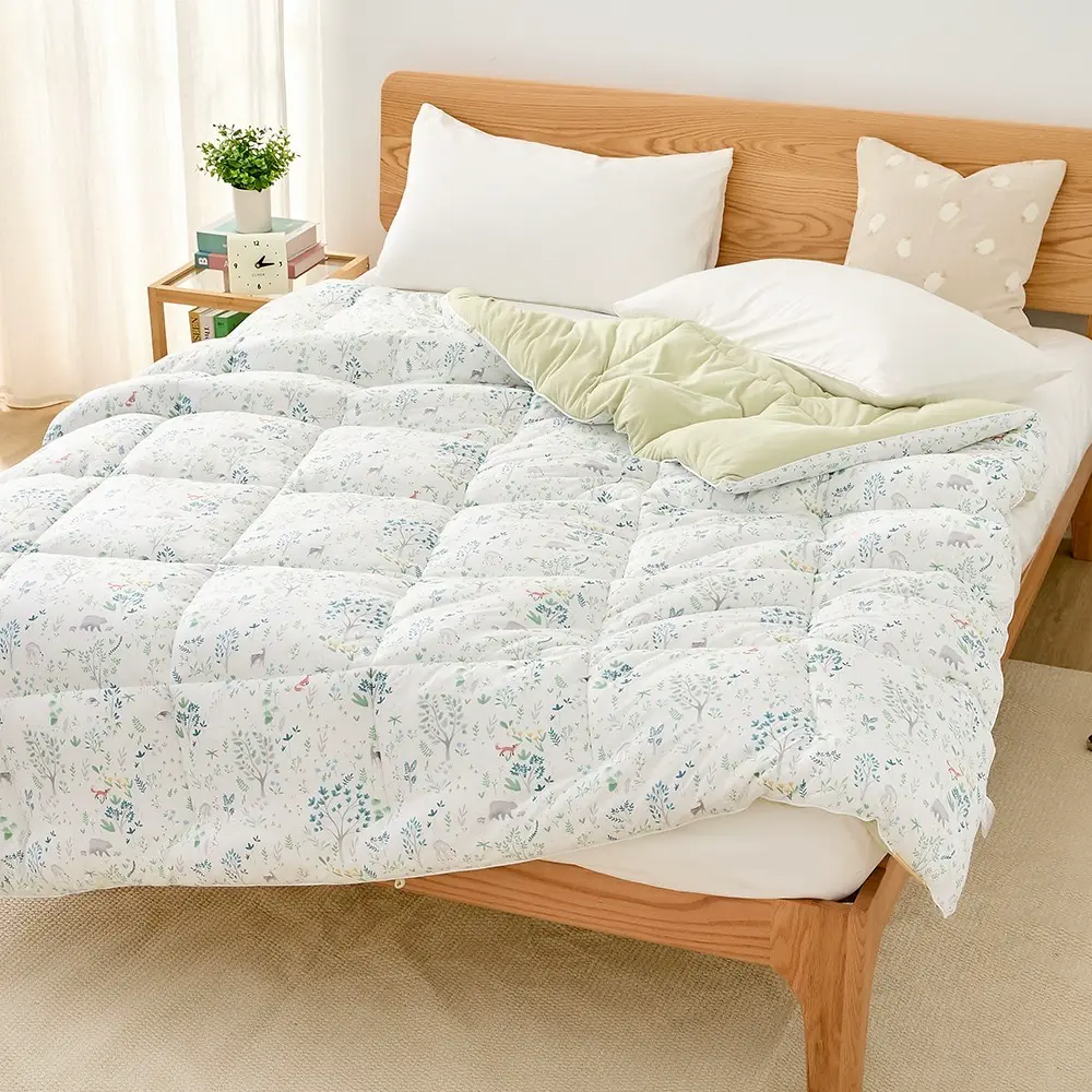 義大利La Belle《森林漫遊》韓式抑菌暖膚絨石墨烯發熱可水洗冬被--雙人