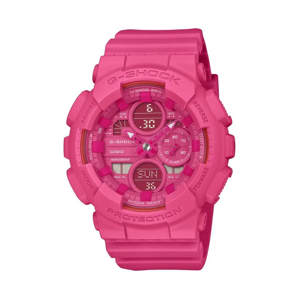 【CASIO 卡西歐】粉紅絲帶 特別款 200米防水 指標數碼手錶 GMA-S145PK-4A