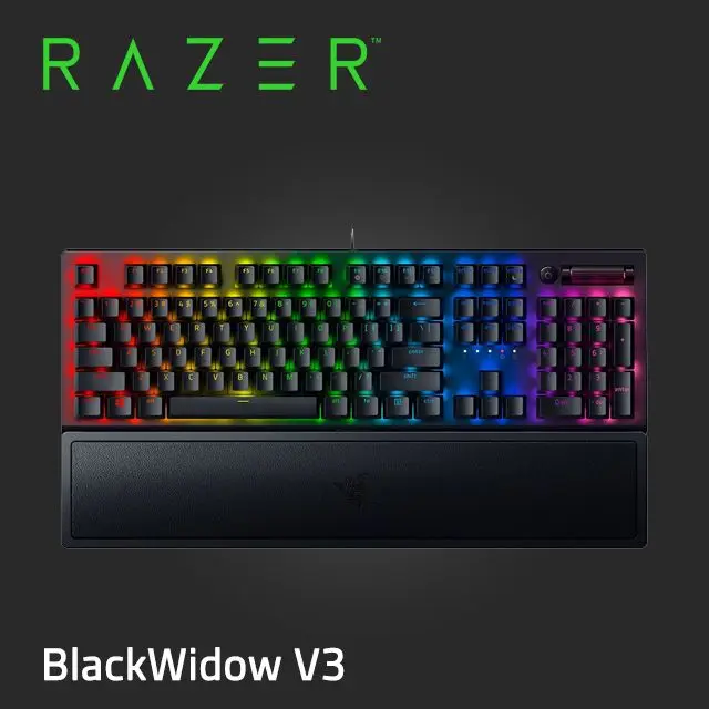 【RAZER 雷蛇】BlackWidow V3 黑寡婦蜘蛛 V3 幻彩版機械電競鍵盤 (綠軸/中文)