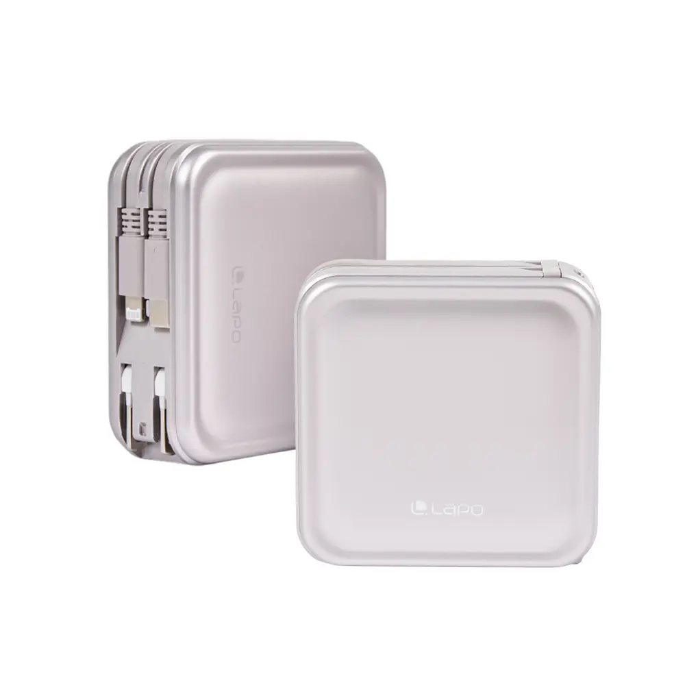 【LaPO】 全功能無線充電行動電源 10050mAh (WT-08S/日本松下電芯)-Type-C+Lightning線,琉光金