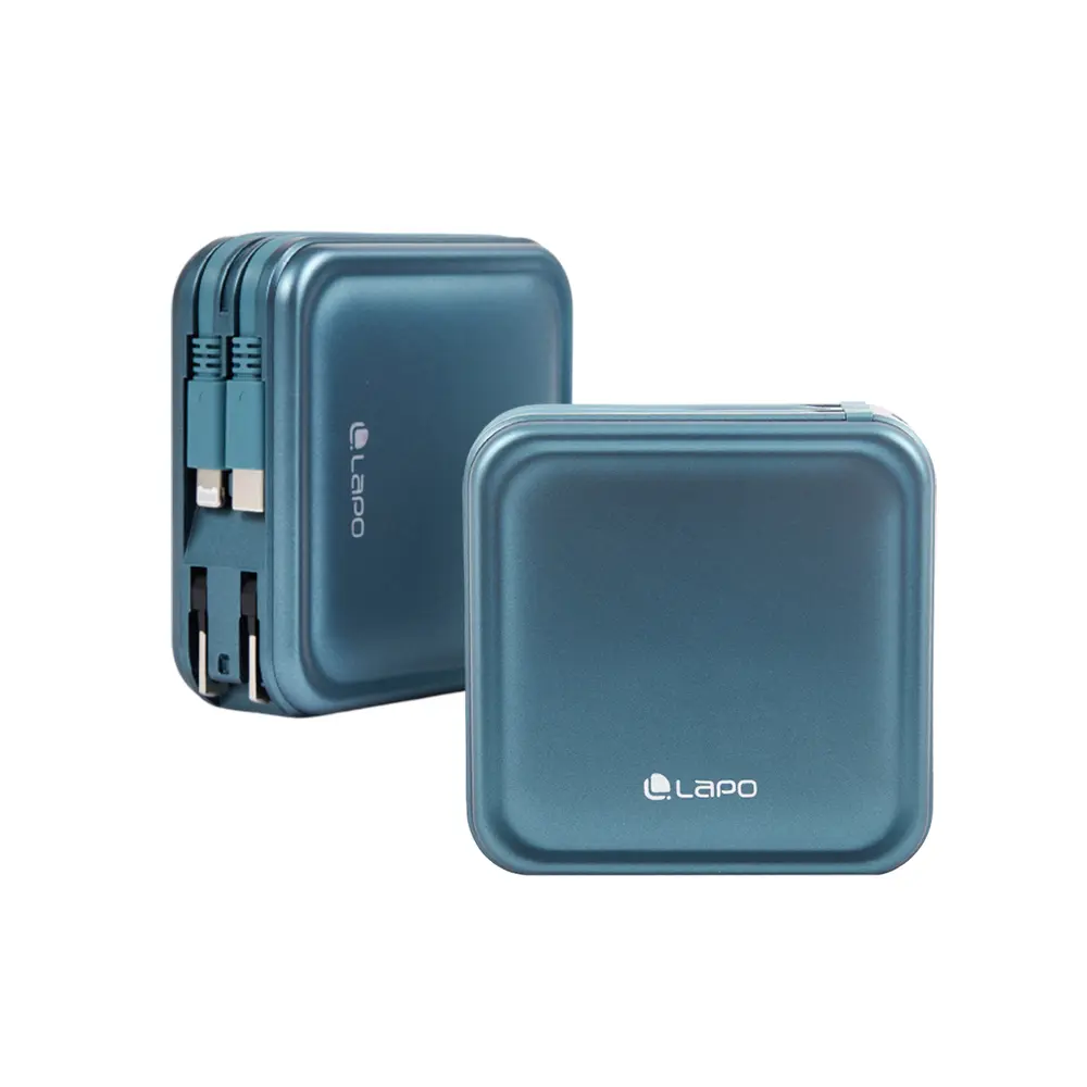 【LaPO】 全功能無線充電行動電源 10050mAh (WT-08S/日本松下電芯)-Type-C+Lightning線,沉靜綠