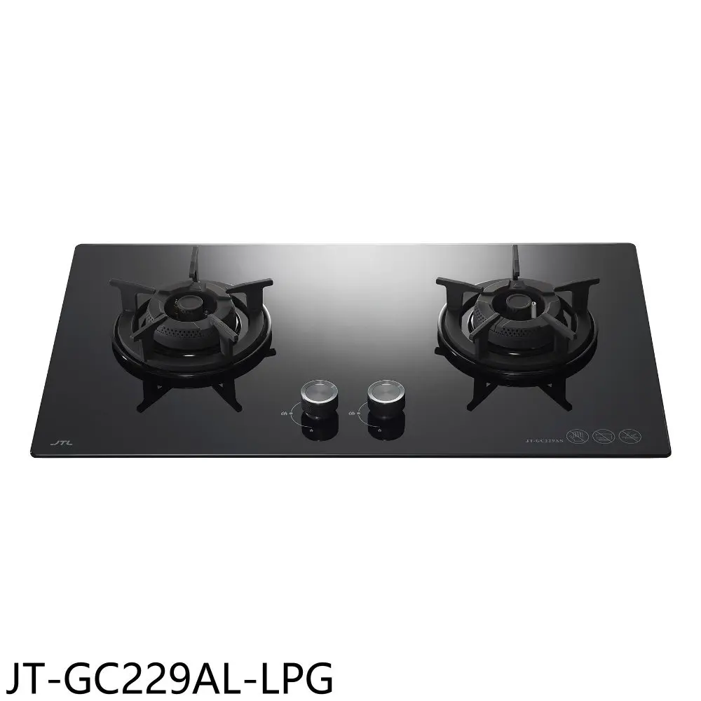 喜特麗【JT-GC229AL-LPG】二口玻璃檯面爐瓦斯爐(全省安裝)(7-11商品卡1300元)