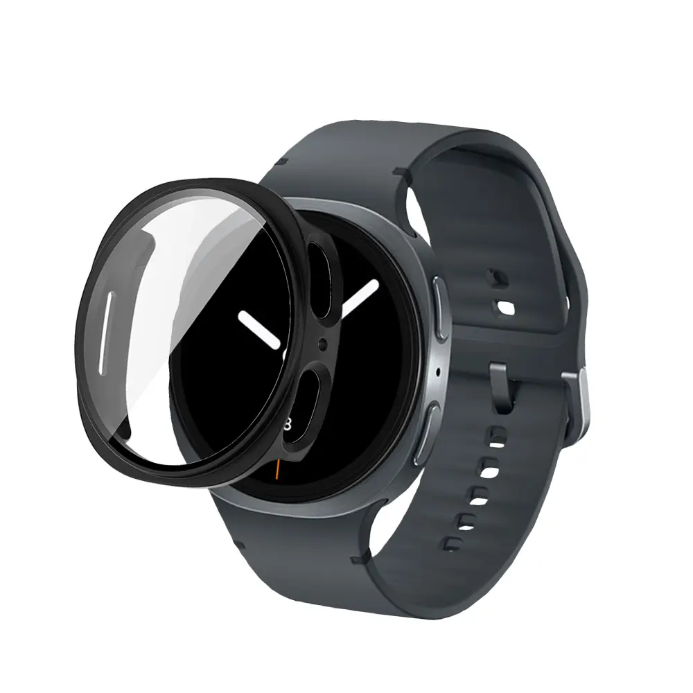 【Timo】SAMSUNG三星 Galaxy Watch 9 /Watch 8 一體全包式手錶保護殼/錶殼(40/44mm)-44mm,黑色