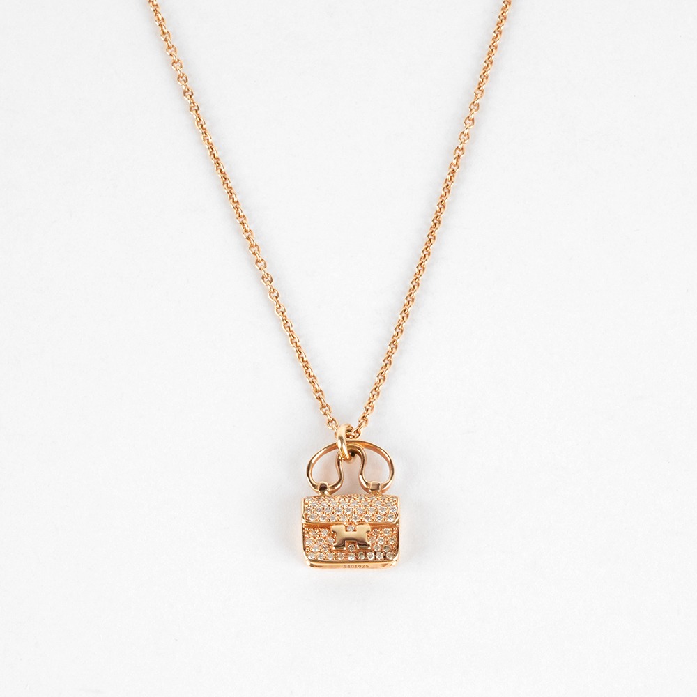 Hermès】Constance 滿鑽康康項鍊(玫瑰金)｜Global Online｜Global Mall 環球Online