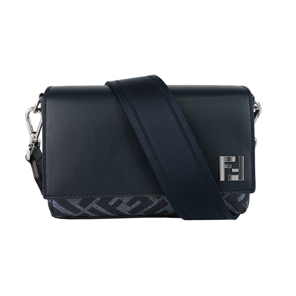 FENDI】FF Squared 帆布及皮革翻蓋小郵差包｜Global Online