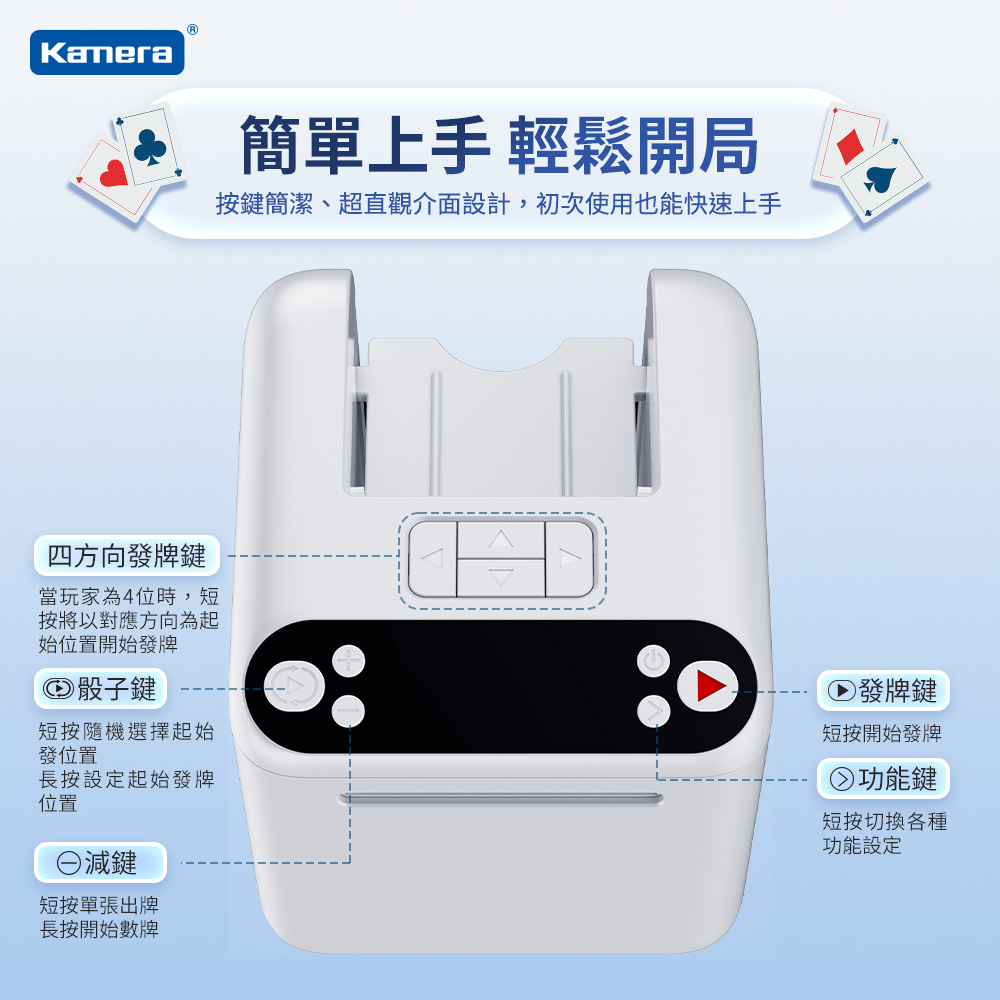 Kamera 自動發牌機T1 Lite Type-C供電撲克牌紙牌電動發牌機多人發牌機益智桌游撲克牌發放機自動撲克牌分發器