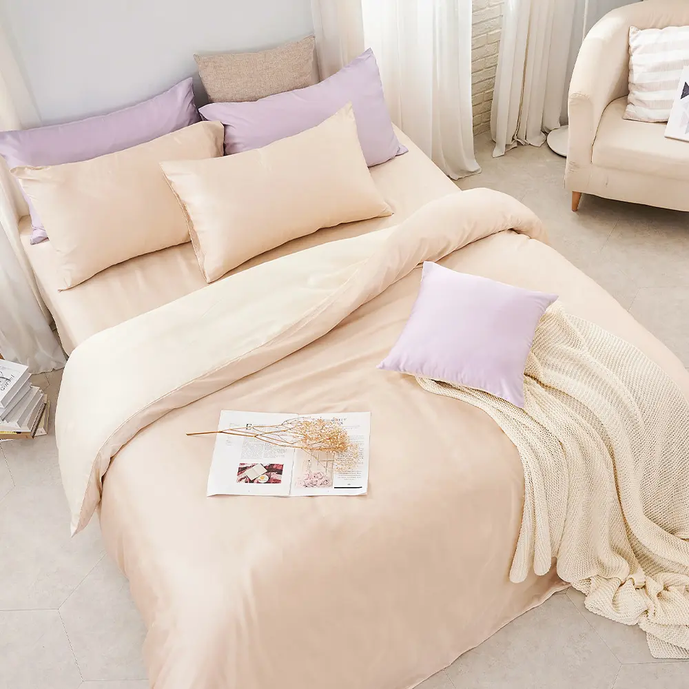 【DUYAN 竹漾】60支 100%萊賽爾天絲 床包枕套組-單人/雙人/加大/特大 多款任選 臺灣製#焙香歐蕾 單人床包二件組-焙香歐蕾,單人床包二件組