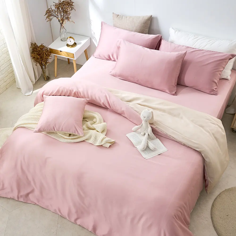 【DUYAN 竹漾】60支 100%萊賽爾天絲 床包枕套組-單人/雙人/加大/特大 多款任選 臺灣製#甜果奶霜 單人床包二件組-甜果奶霜,單人床包二件組