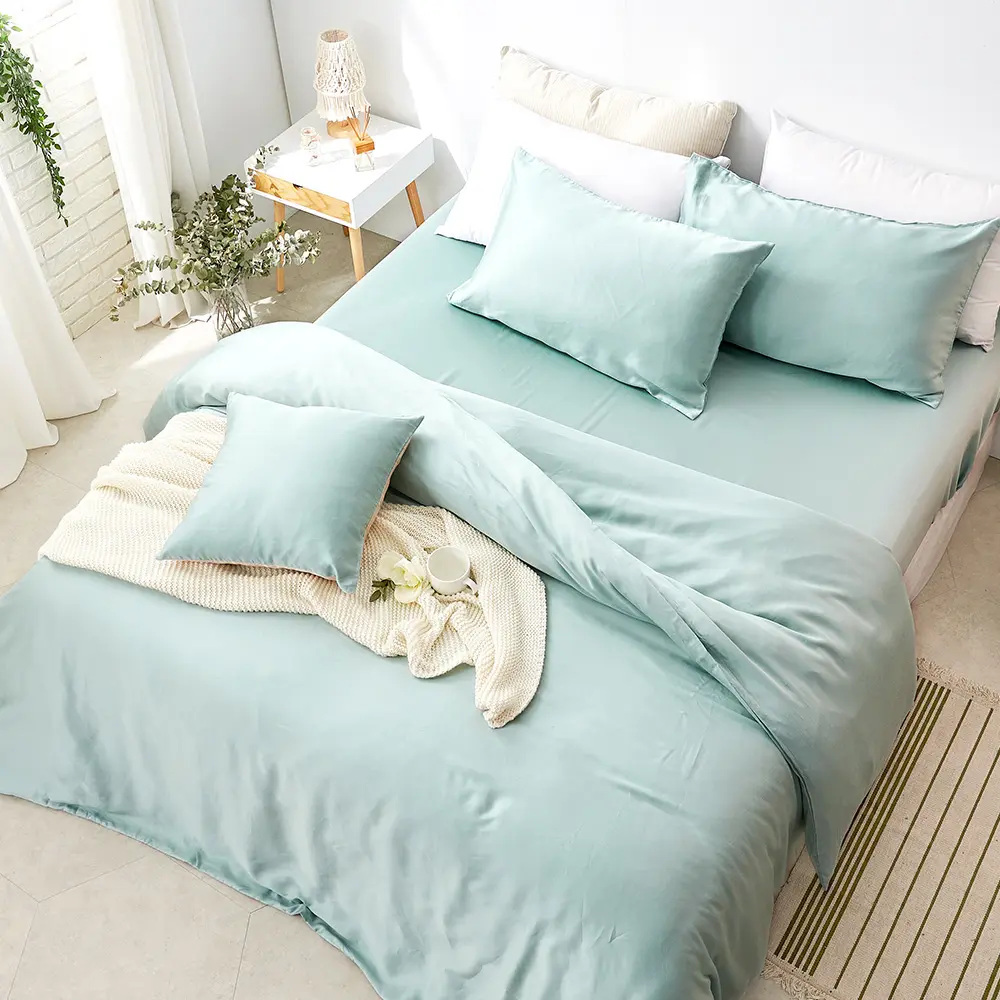 【DUYAN 竹漾】60支 100%萊賽爾天絲 床包枕套組-單人/雙人/加大/特大 多款任選 臺灣製#淺茶奶綠 單人床包二件組-淺茶奶綠,單人床包二件組