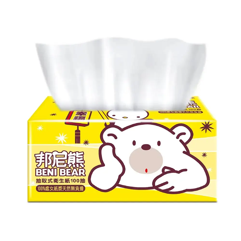 買一送一【BeniBear邦尼熊】抽取式衛生紙100抽10包6袋/箱