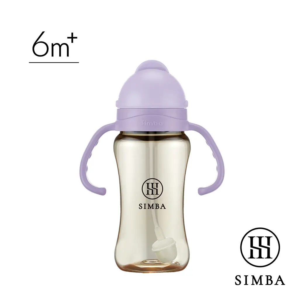 【小獅王辛巴 Simba】蘊蜜鉑金PPSU防漏滑蓋學習水杯270ml-紫芙