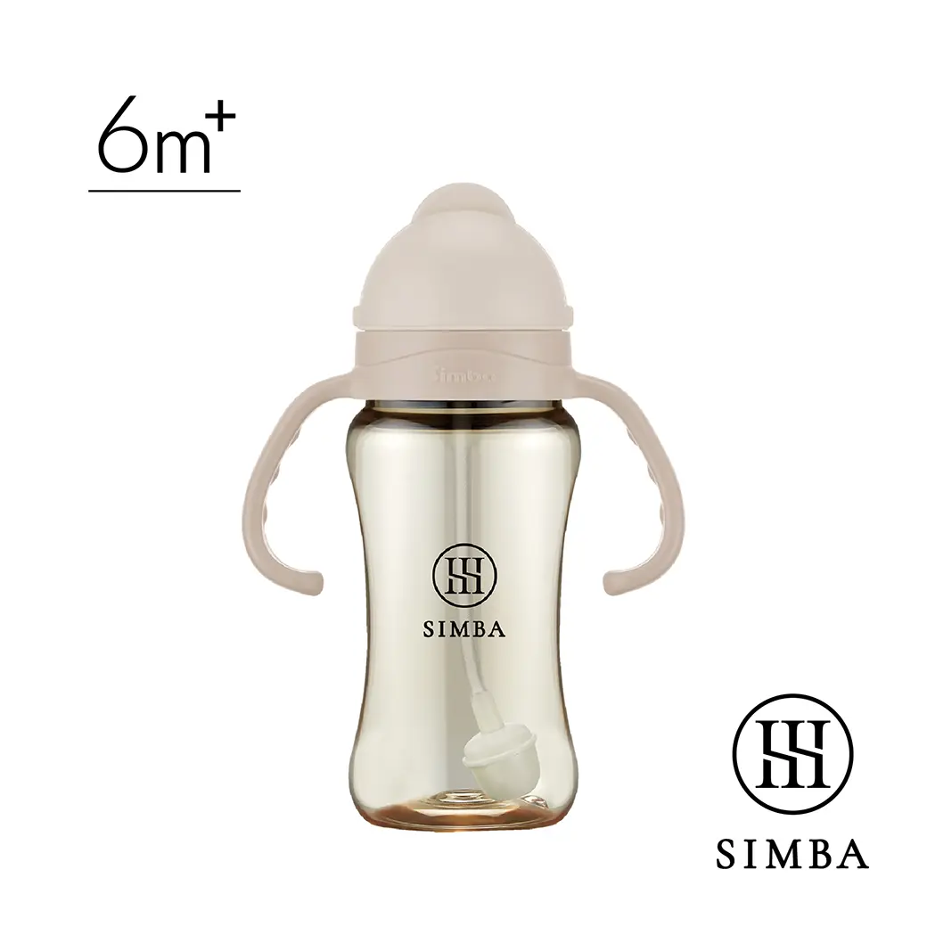 【小獅王辛巴 Simba】蘊蜜鉑金PPSU防漏滑蓋學習水杯270ml-杏茶
