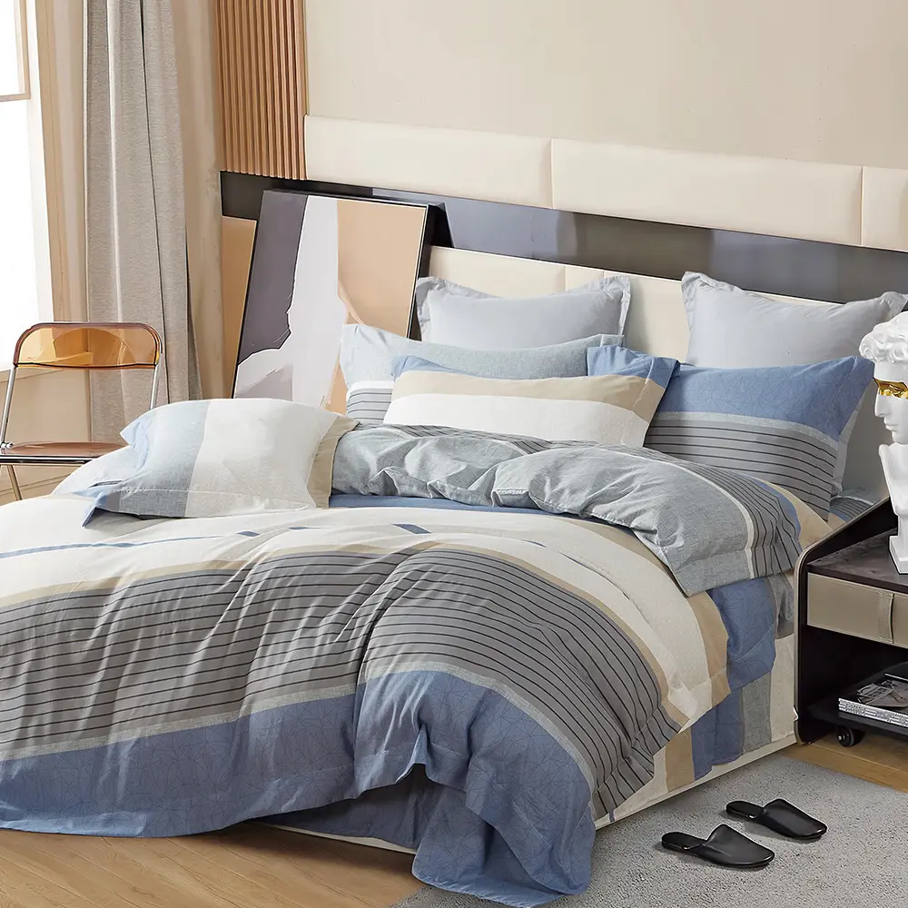 【DUYAN 竹漾】奧地利天絲 床包枕套組-單人/雙人/加大 多款任選 臺灣製#平行寄語 雙人床包三件組-平行寄語,雙人床包三件組