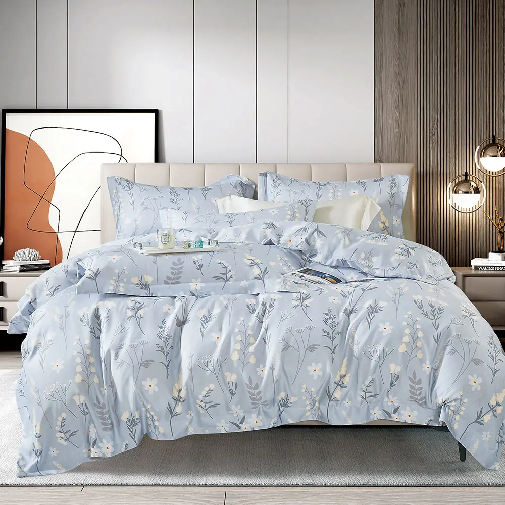 【DUYAN 竹漾】奧地利天絲 床包枕套組-單人/雙人/加大 多款任選 臺灣製#涼風花語 單人床包二件組-涼風花語,單人床包二件組