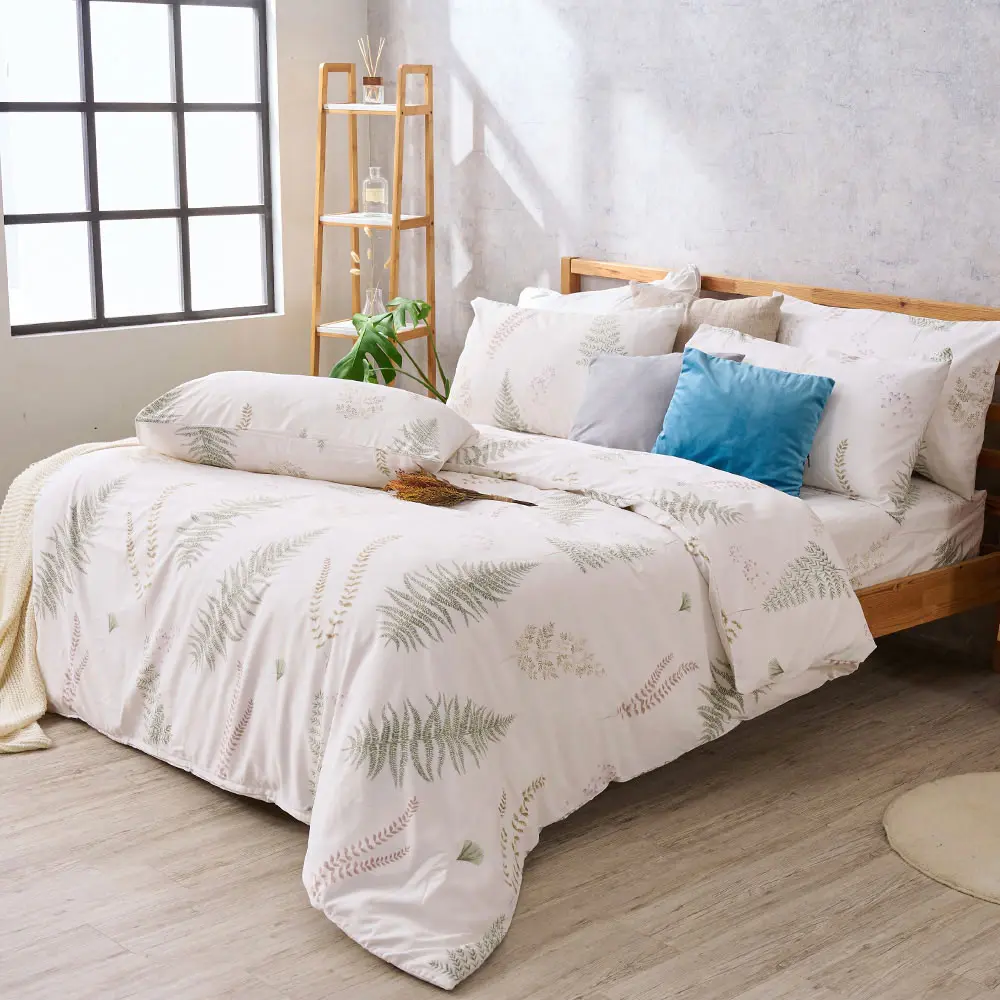 【DUYAN 竹漾】奧地利天絲 床包枕套組-單人/雙人/加大 多款任選 臺灣製#清夏綠影 單人床包二件組-清夏綠影,單人床包二件組