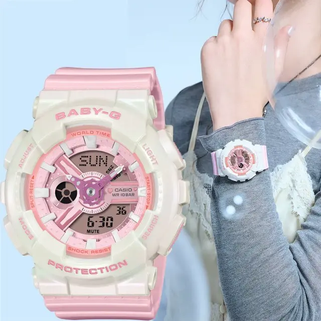 【CASIO】 BABY-G 夢幻柔和雙顯女錶 手錶 電子錶 BA-110PD-4A