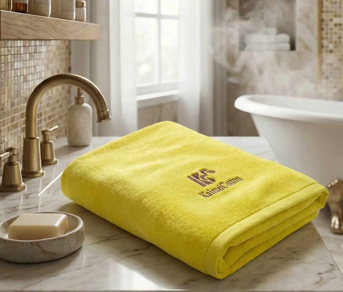 凱美棉業｜2入組 凱美獨家 MIT臺灣製 12兩純棉大浴巾 經典刺繡LOGO款
