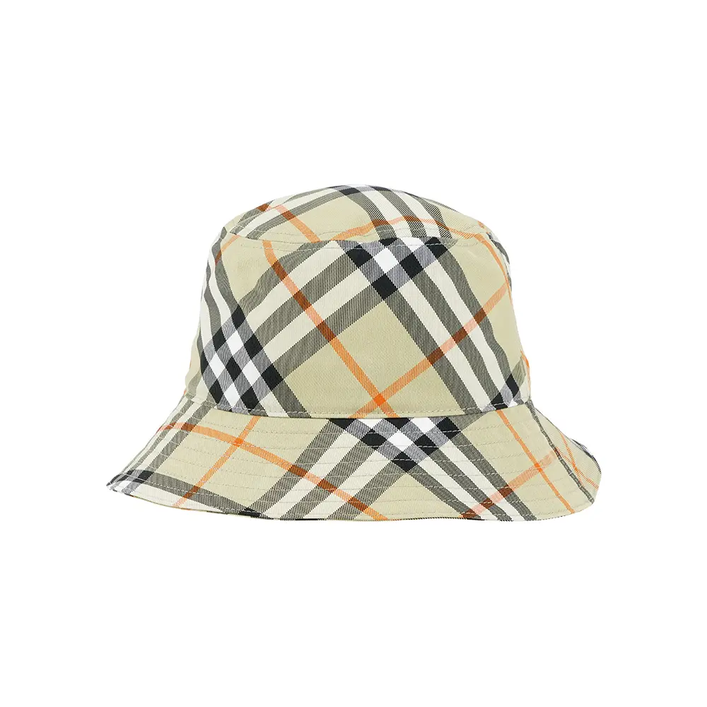 【BURBERRY】L號 戰馬圖案格紋帆布漁夫帽(淺鼠尾草綠)