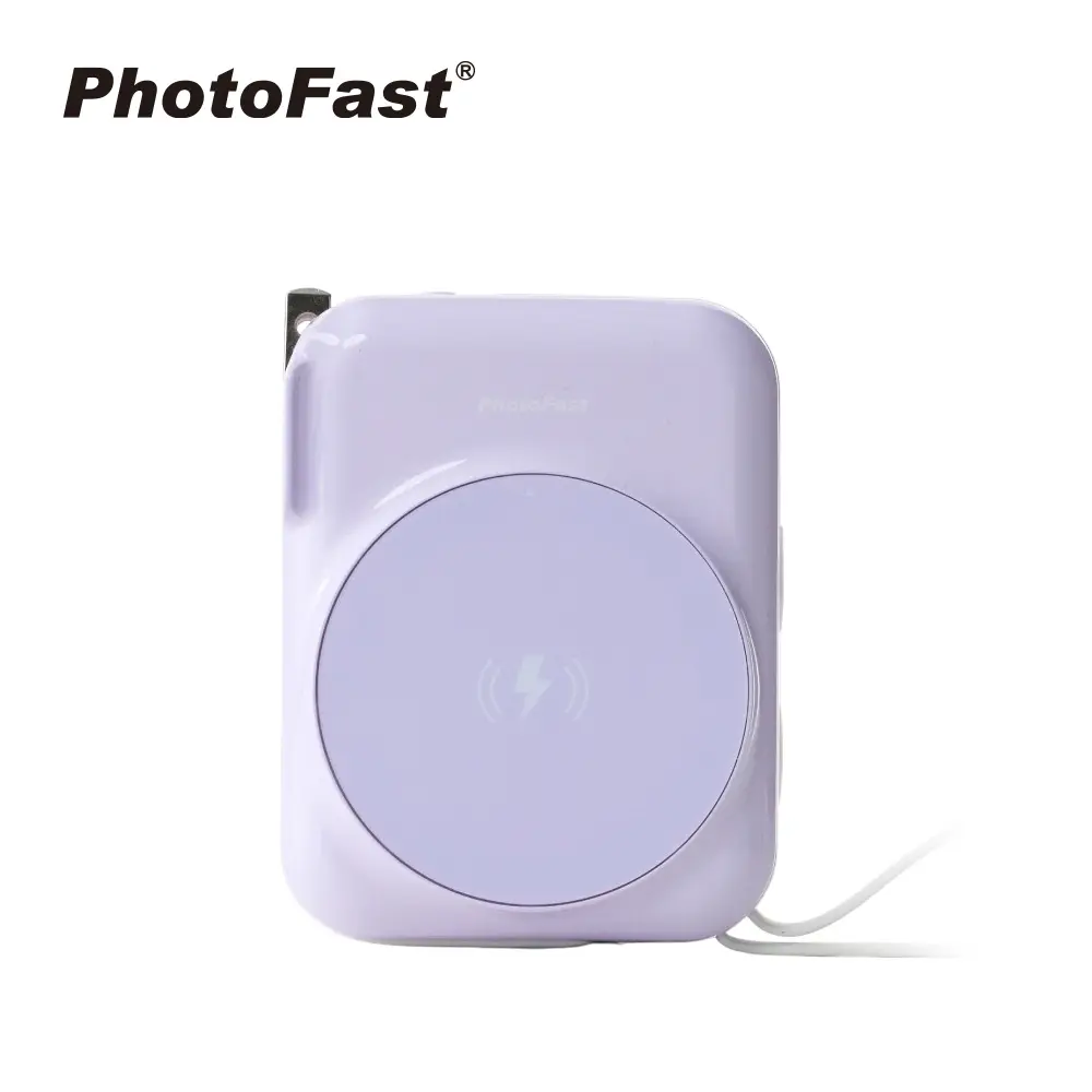【Photofast】Qi2 AllDay磁吸無線充電行動電源 10000mAh (Apple Watch/Magsafe)-CL線,紫色