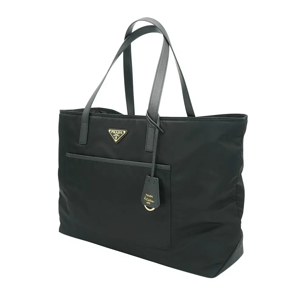 Prada Re-Edition 1978 再生尼龍金三角logo大號托特包(1BG527-黑)