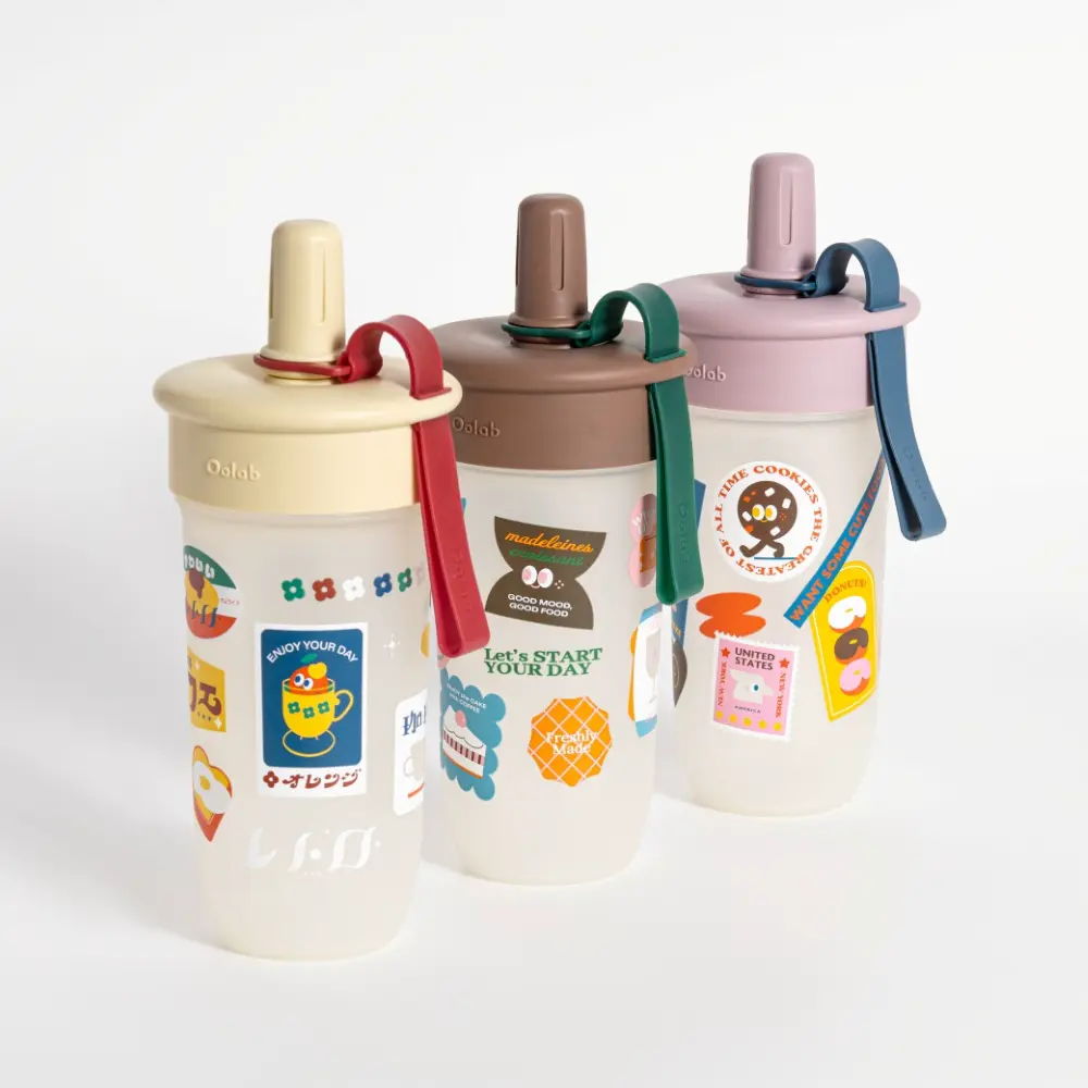 【Oolab 良杯製所】豆沙吸管杯 木登合作款 800ML （附粗吸管）