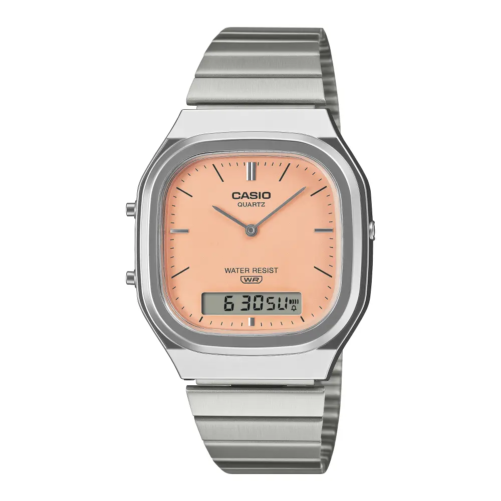 【CASIO 卡西歐】復古時尚指標數位雙顯腕錶 AQ-240E-4A