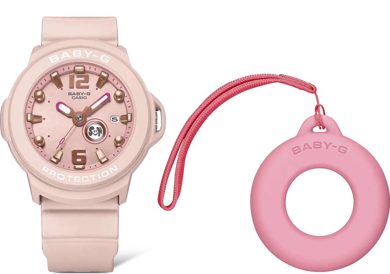 【CASIO 卡西歐】BABY-G 多彩圓形腕錶 粉色 BGA-15K-4A