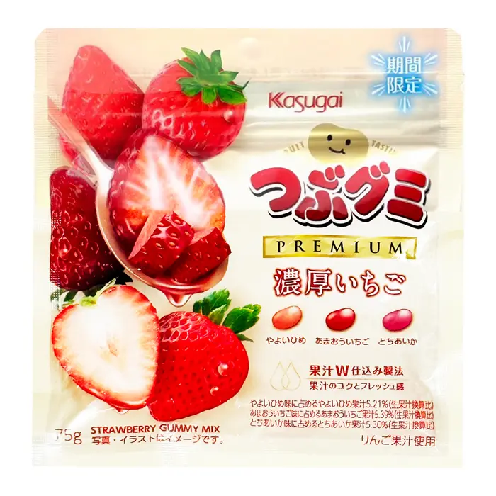 【春日井製菓】日本 春日井製菓 Premium濃厚草莓風味雷根糖75g 10包