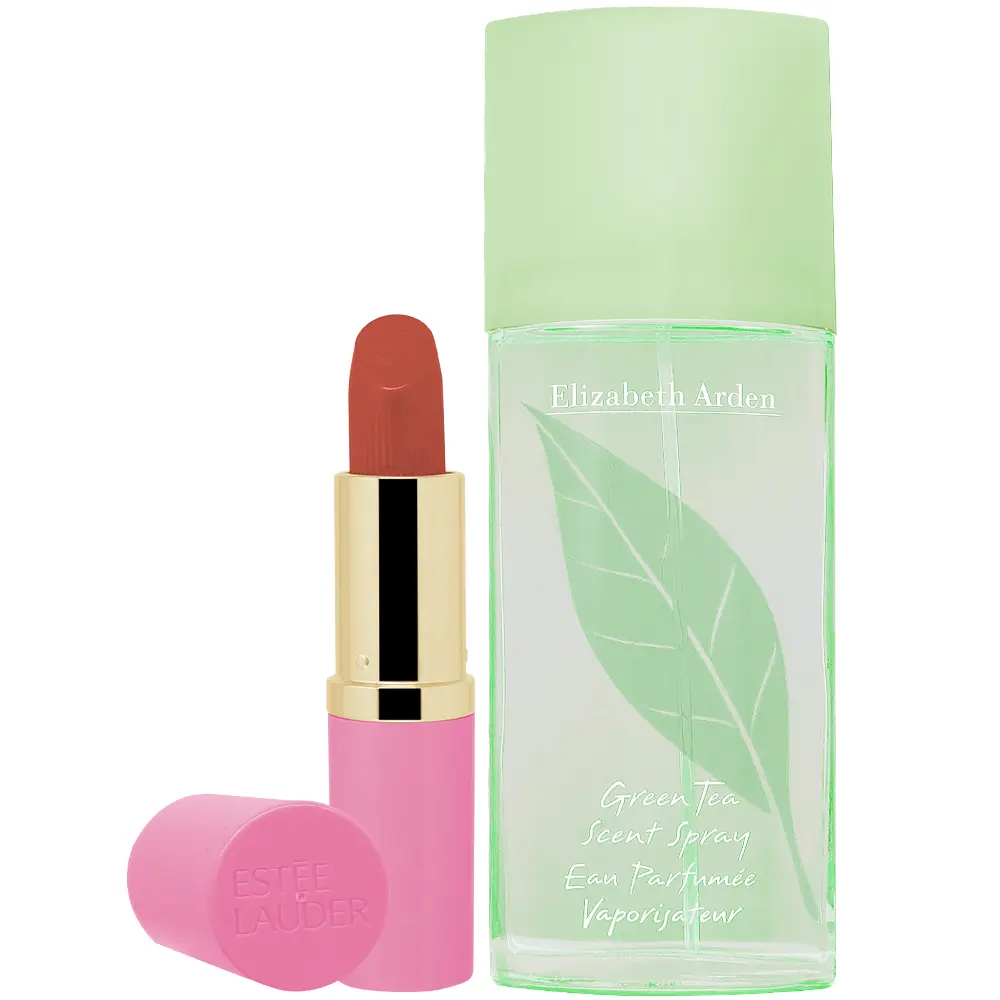 Elizabeth Arden 伊麗莎白雅頓 綠茶噴式香水(100ml)+雅詩蘭黛 絕美奢潤精萃唇膏-緞光(#333 楓葉紅棕)(3.5g)(正貨)