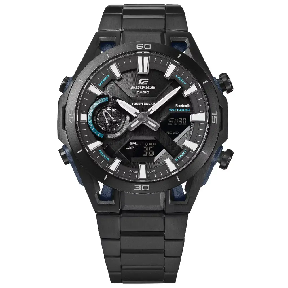 CASIO卡西歐 EDIFICE ECB-2300DC-1A 太陽能x藍芽連線賽車計時腕錶 黑麵 45.8mm