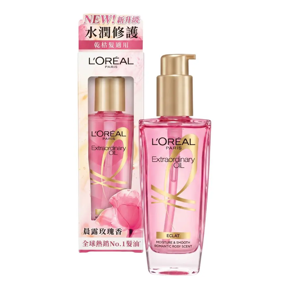 單入【LOREAL PARIS 巴黎萊雅】金緻護髮精油 暖木裸香/柏木櫻桃/玫瑰精華 100ml公司貨-玫瑰精華