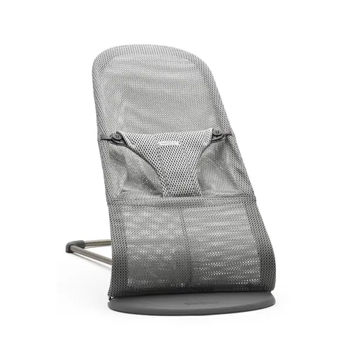 【奇哥】BABYBJORN Bliss柔軟透氣嬰兒搖椅+搖椅收納袋#銀色-銀色