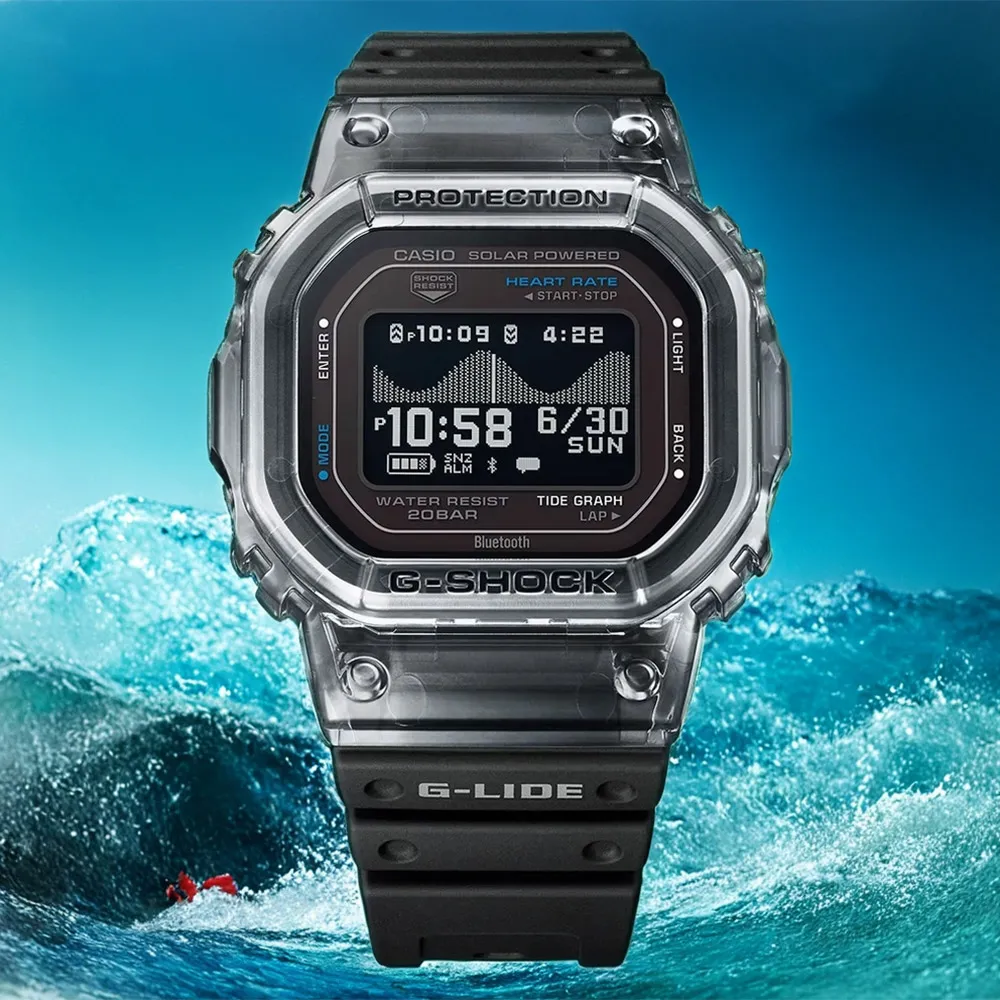【CASIO】卡西歐G-SHOCK 測心率多功能藍芽電子錶 黑 GBX-H5600-1