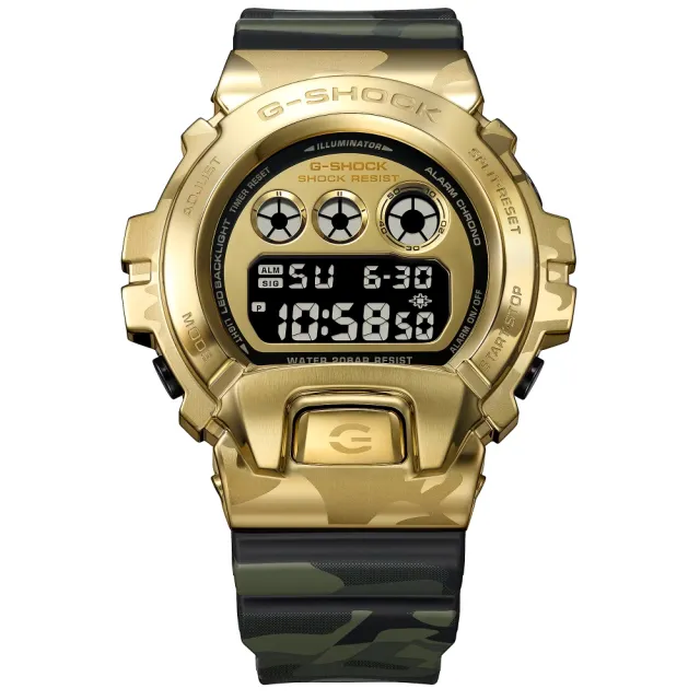 【CASIO】卡西歐G-SHOCK Bold Camo 系列 街頭時尚 耐衝擊 迷彩金屬手錶 GM-6900CMG-3