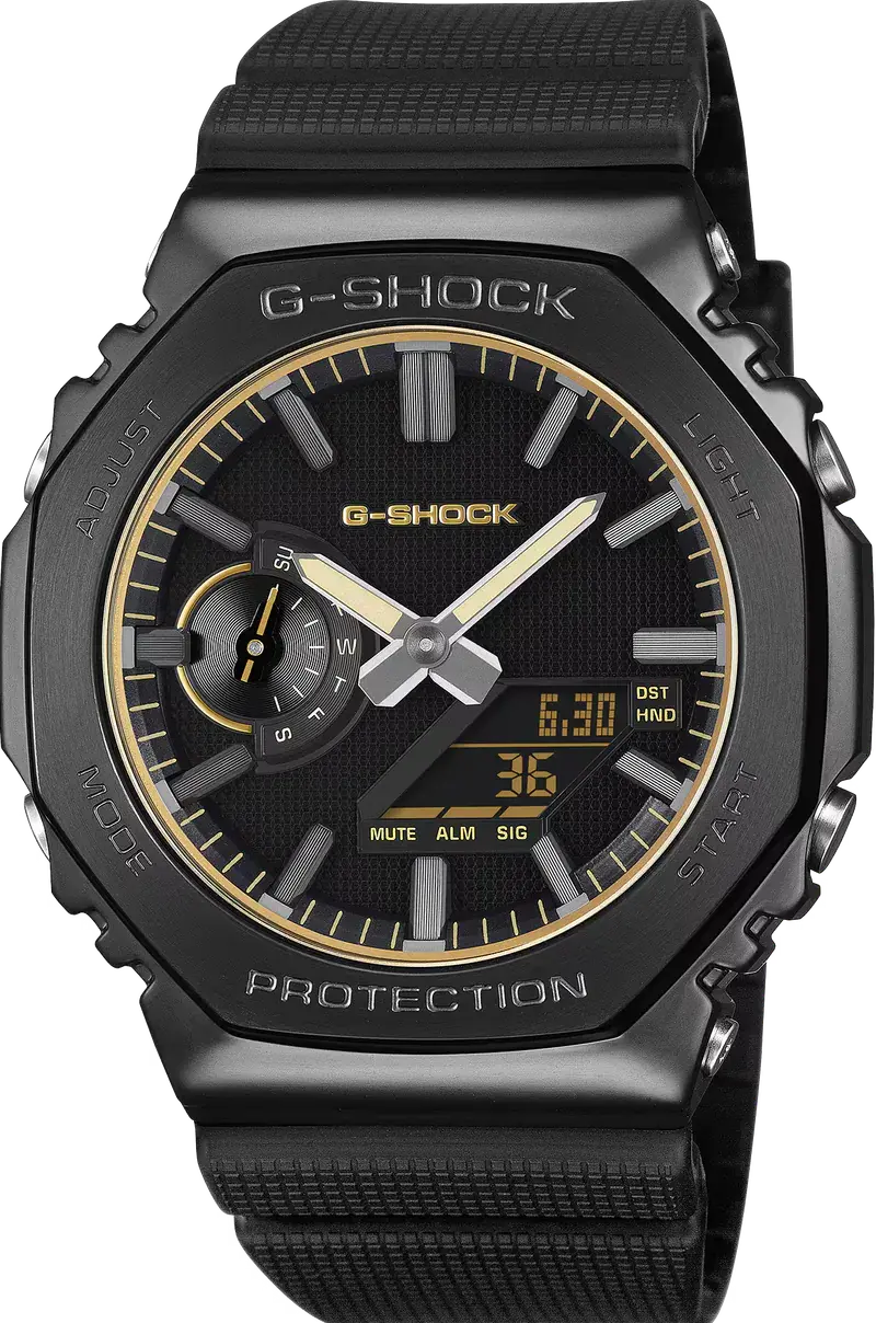 【CASIO 卡西歐】G-SHOCK 奢華黑色不鏽鋼系列八角錶殼系列電子錶 GM-2100LXB-1A9