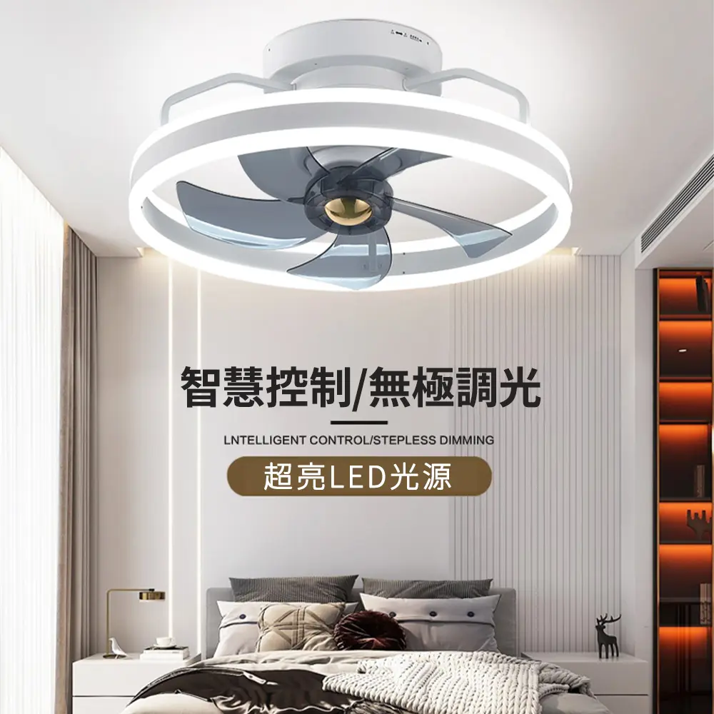 【XINGMU 興沐】風扇燈 LED吊扇燈 搖頭循環扇 DC變頻 110V低噪音 遙控吸頂風扇燈-白色遙控款