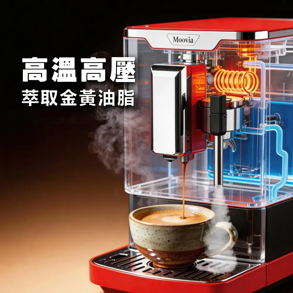 【點+金限定】Mdovia 全自動義式咖啡機 奶泡專家｜現磨咖啡・現打奶泡｜摩卡紅
