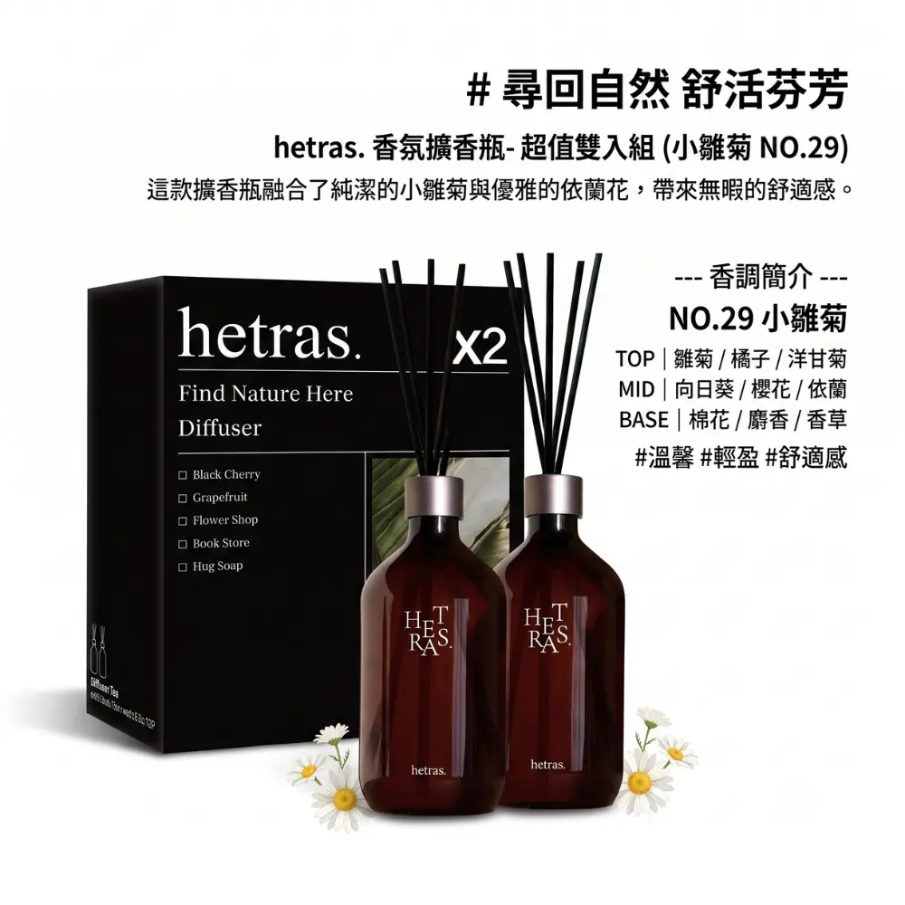 韓國HETRAS 首席調香師擴香 2入組(500ml*2) -#29小雛菊