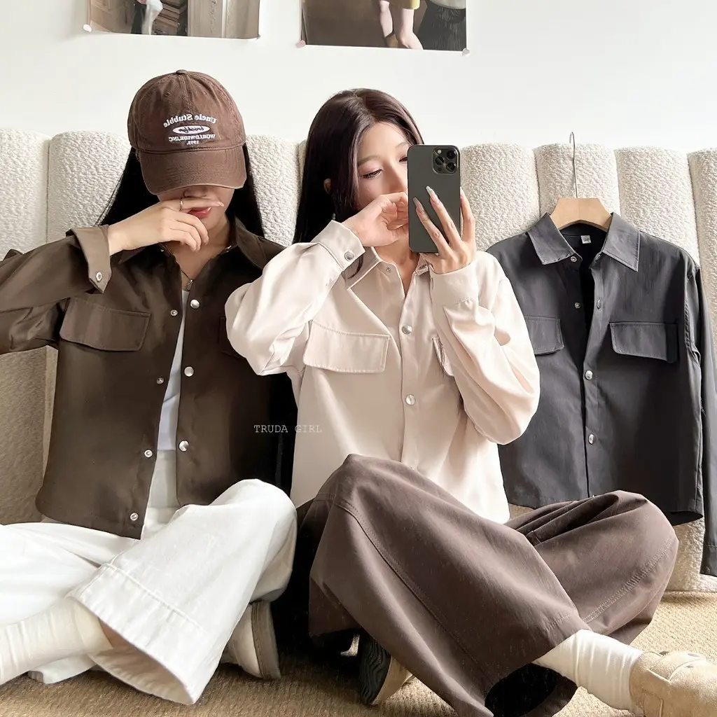 《杜達女孩》輕量工裝襯衫外套 工裝外套 襯衫 短版外套 襯衫外套 短版工裝外套 女 外套 秋冬外套 罩衫外套 長袖襯衫