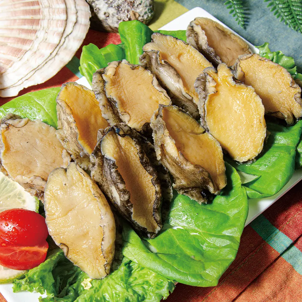 結帳再9折↘熟凍鮑魚清肉X3包(10顆裝)+贈白北魚300G*1包 鮮綠生活免運到府