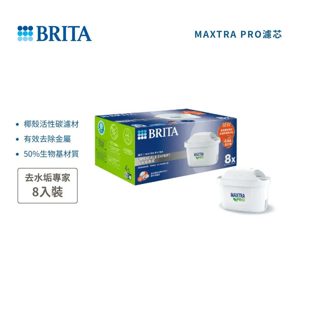 【德國 BRITA】MAXTRA PRO 去水垢專家濾芯 (8入)