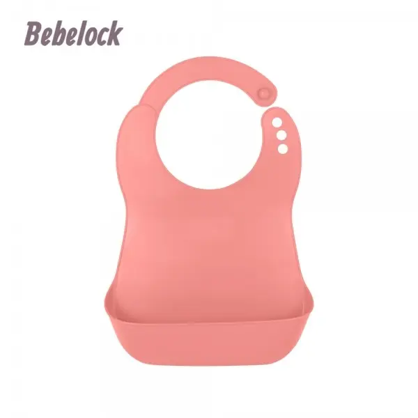 【BeBeLock】口袋型防水圍兜(水蜜桃粉)