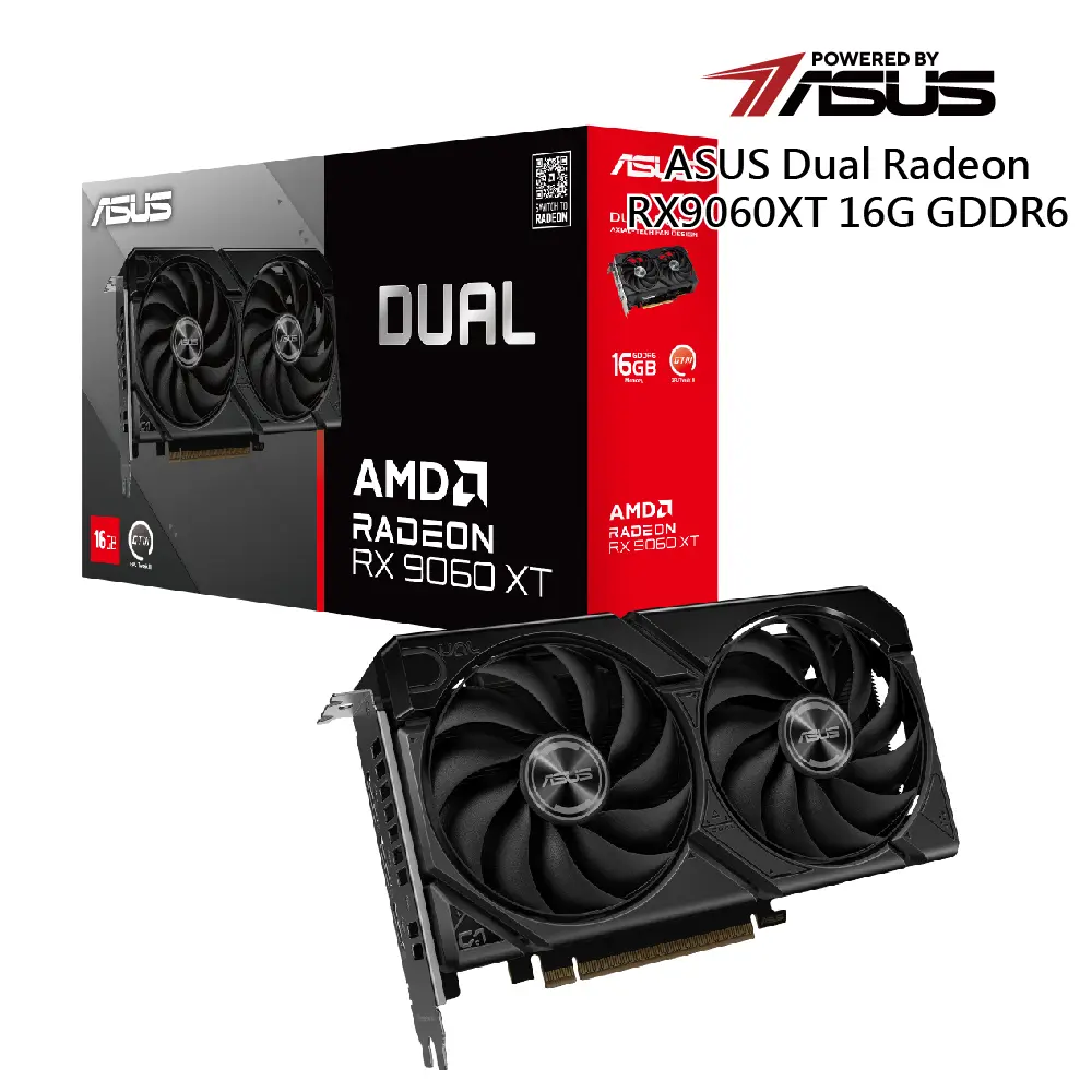 ASUS 華碩 Dual Radeon RX 9060 XT 16GB GDDR6 顯示卡
