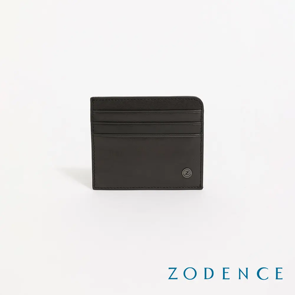 【Uniarts】ZODENCE CRAFTSLIM進口真皮超薄卡片夾-多色#黑-黑